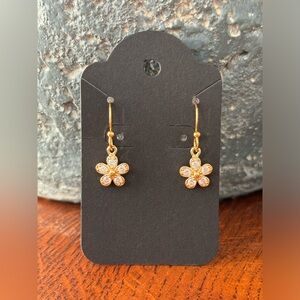 Handmade Rhinestone Daisy Earrings